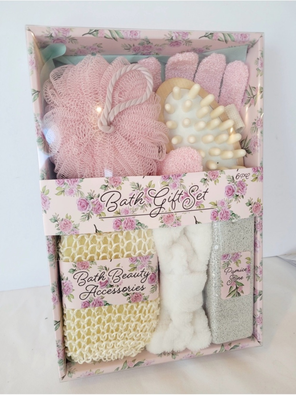 Bath Gift Set - Pink Spa Accessories 6 pcs